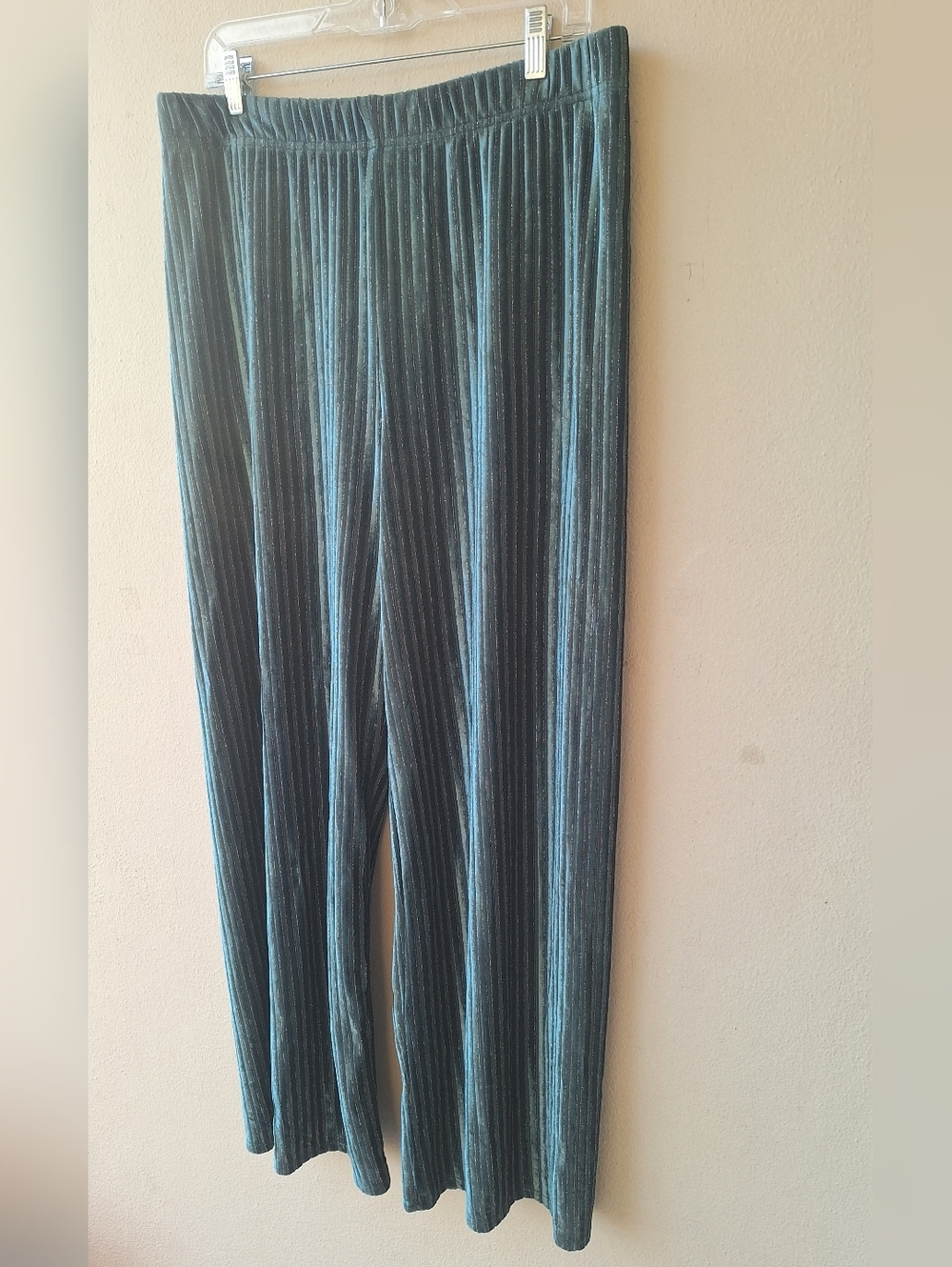 House Of Harlow 1960 Women's Hi-Rise Pull On Flare Pants Lined Dark Teal Size L - Picture 4 of 10